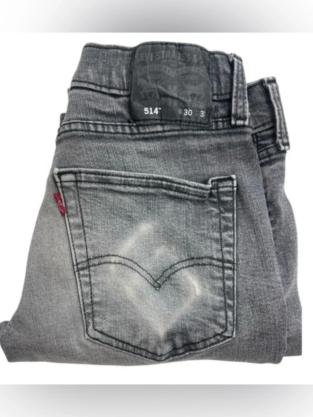 Levi’s 514 Men’s Straight Fit Gray Black Wash Jeans 30x32